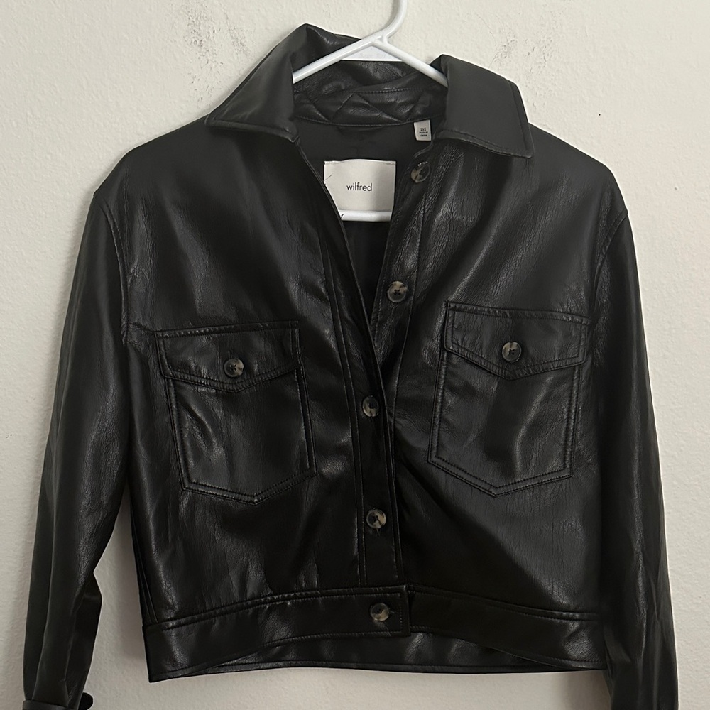 Wilfred Black faux Leather Jacket for Women